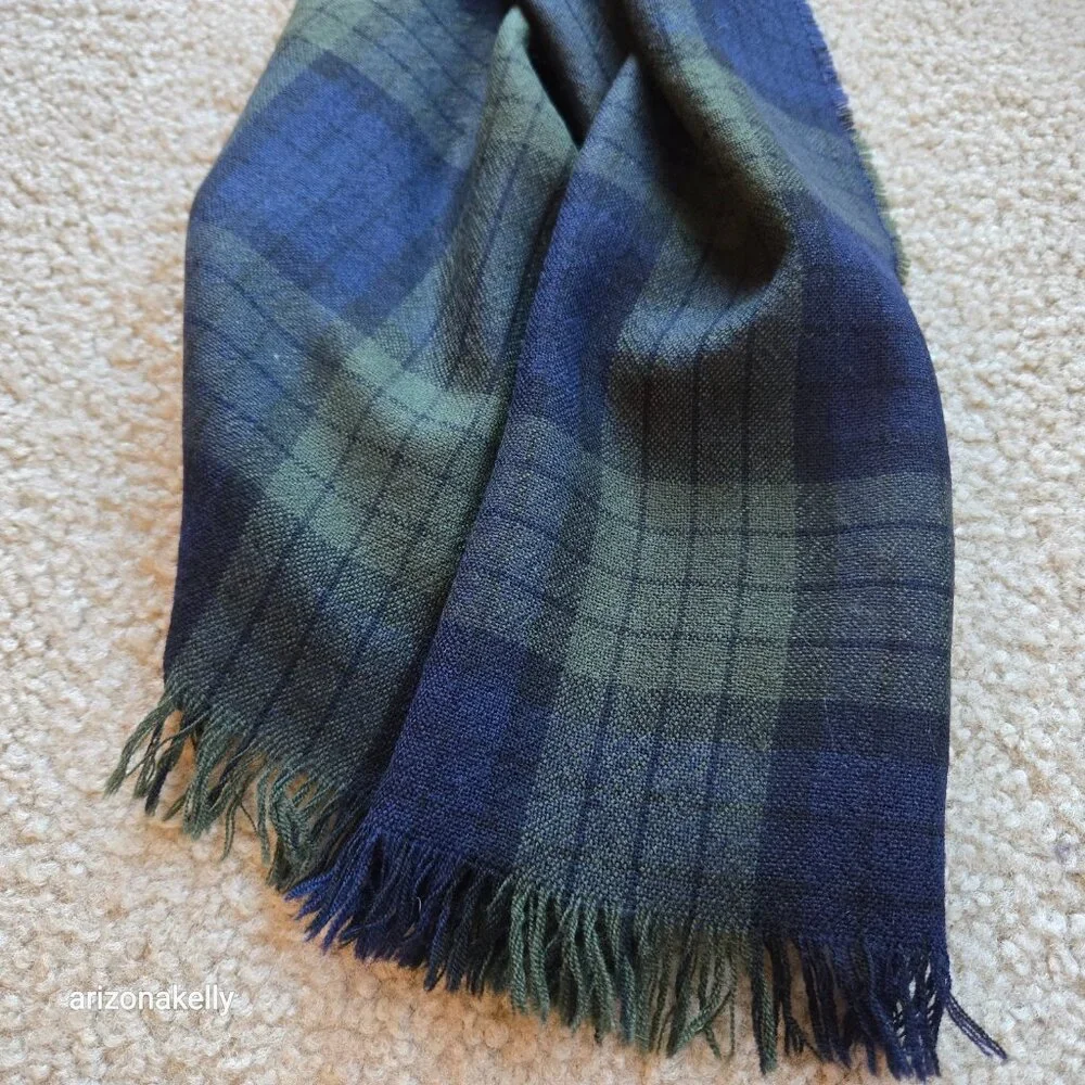 Drake's Merino Wool Blackwatch Plaid Woven Scarf